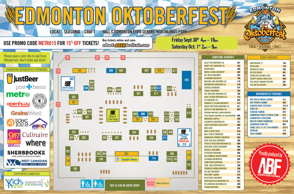 EDMONTON OKTOBERFEST - EVENT MAP & CASK SCHEDULE